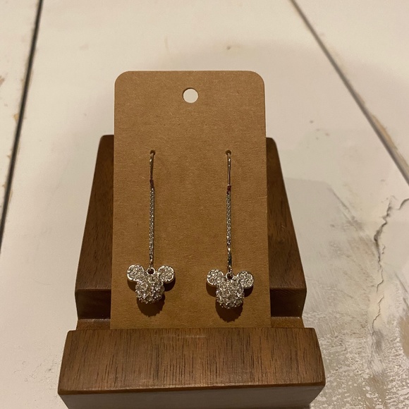 Disney Jewelry - Minnie Mouse Silver and diamond looking dangle earrings